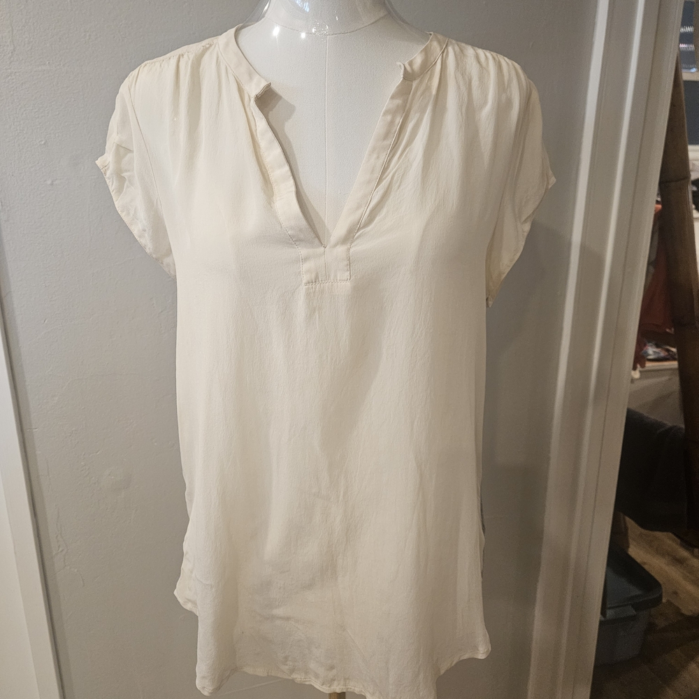 Wilfred Cream Short Sleeve 100%SILK Blouse